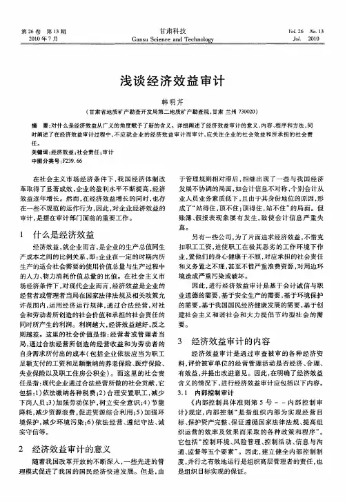 浅谈经济效益审计