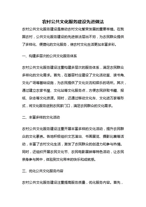 农村公共文化服务建设先进做法