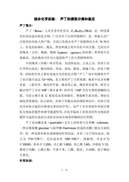 芦丁的提取分离和鉴定