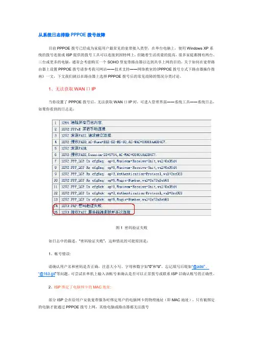 从系统日志排除PPPOE拨号故障