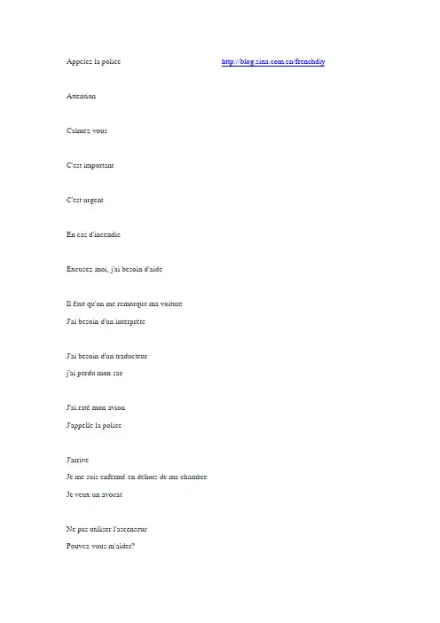 常用法语会话frenchdiy