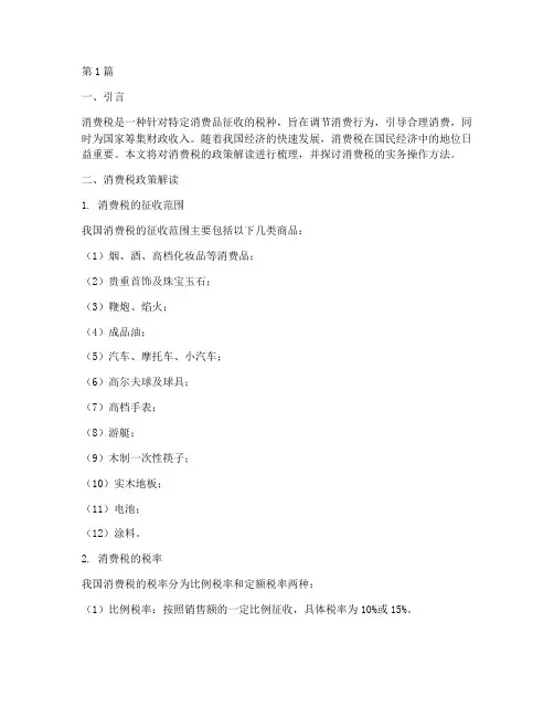 计算消费税(2篇)