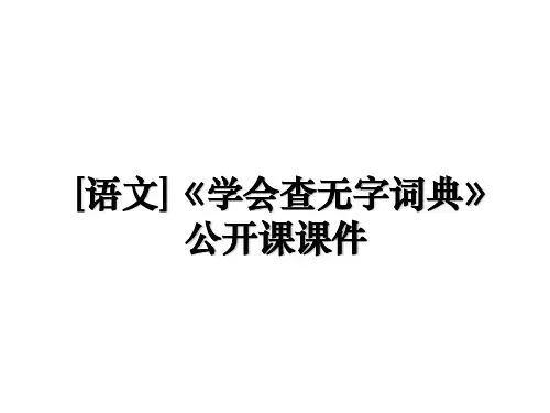 最新[语文]《学会查无字词典》公开课课件PPT课件