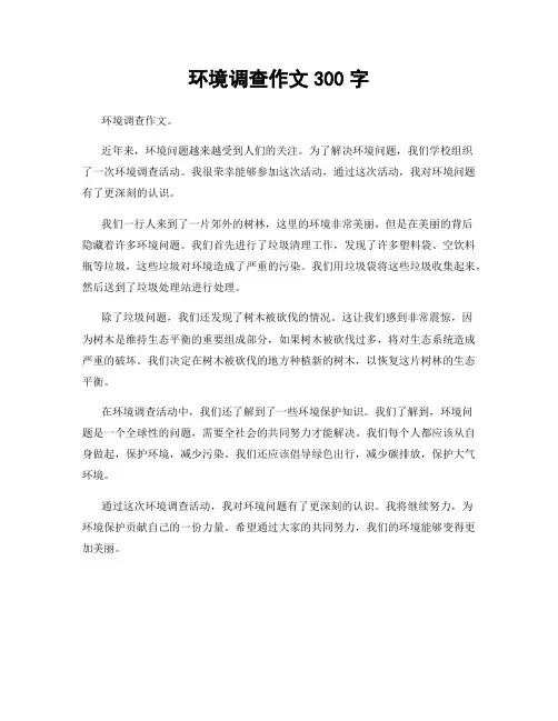 环境调查作文300字