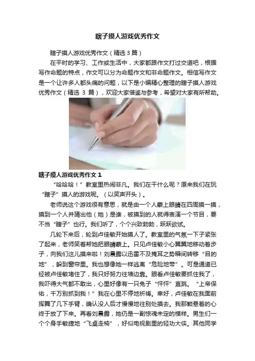 瞎子摸人游戏优秀作文