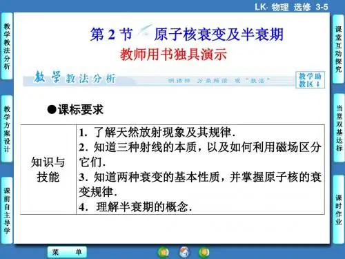 鲁科版高中物理选修3-5课件 原子核衰变及半衰期课件1