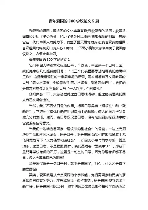 青年爱国的800字议论文5篇