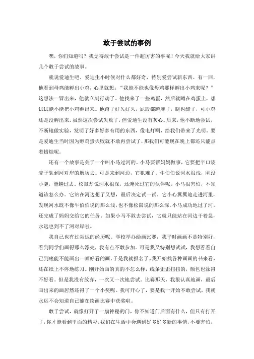 敢于尝试的事例