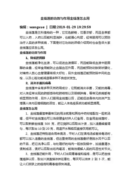 金线莲的功效与作用金线莲怎么用