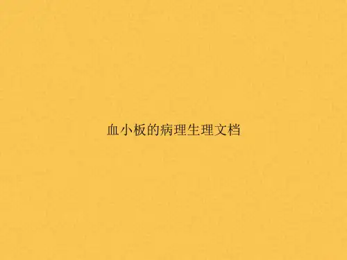 血小板的病理生理文档