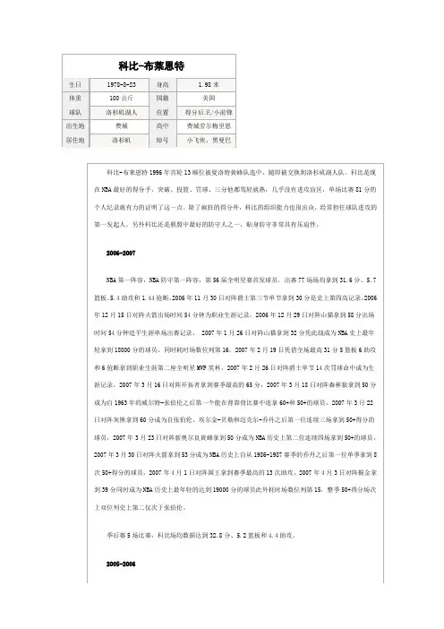 科比档案