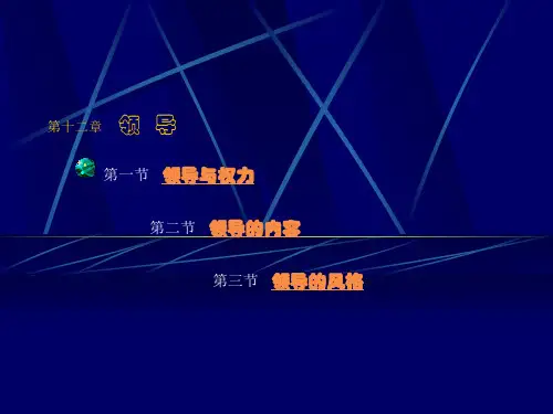 第十二章   领  导