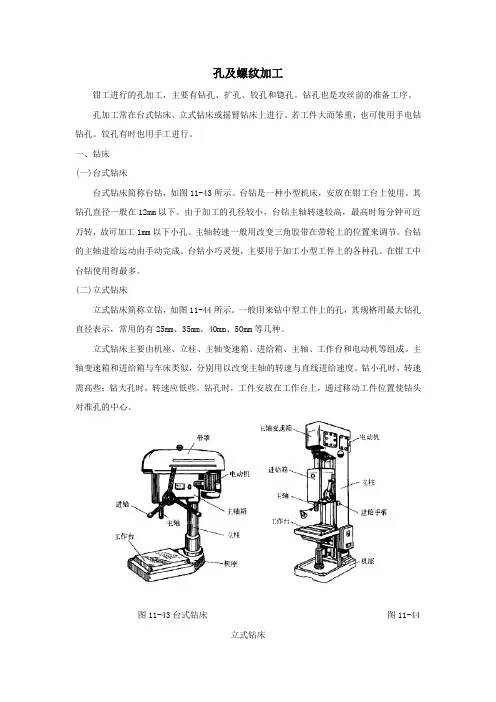 孔及螺纹加工