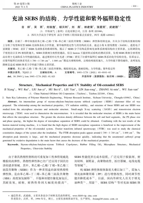 充油SEBS的结构、力学性能和紫外辐照稳定性