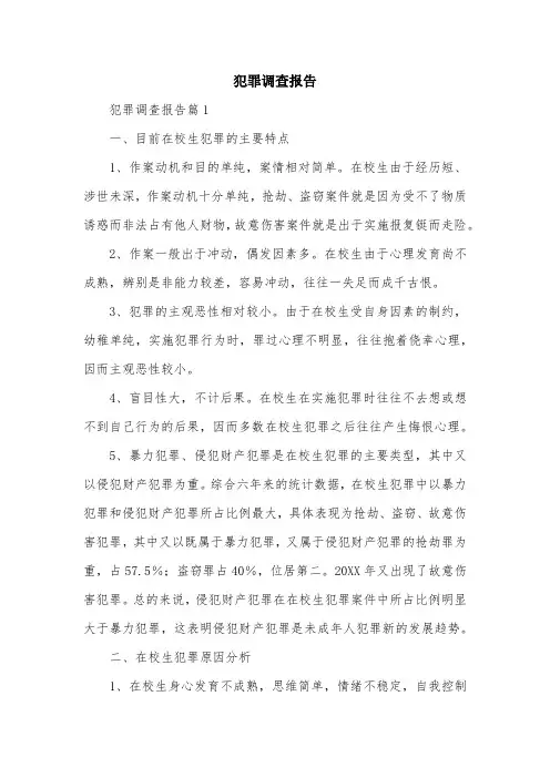 犯罪调查报告
