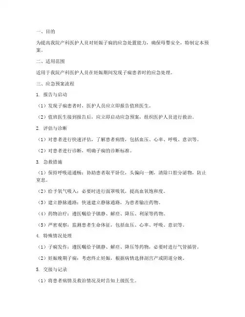 妊娠子痫应急预案
