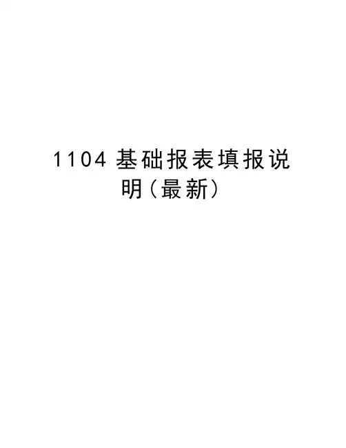 1104基础报表填报说明(最新)知识讲解