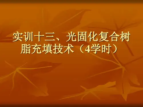 实训十三、光固化复合树脂充填技术(4学时)1