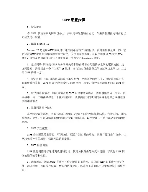 OSPF配置步骤