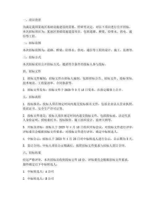 招标情况报告