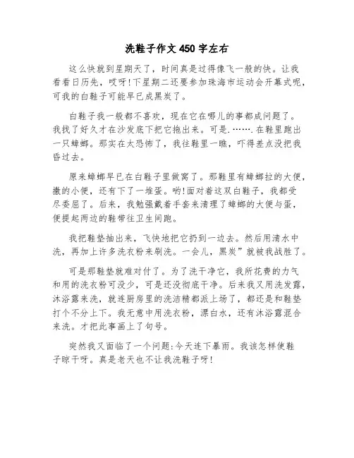 洗鞋子作文450字左右