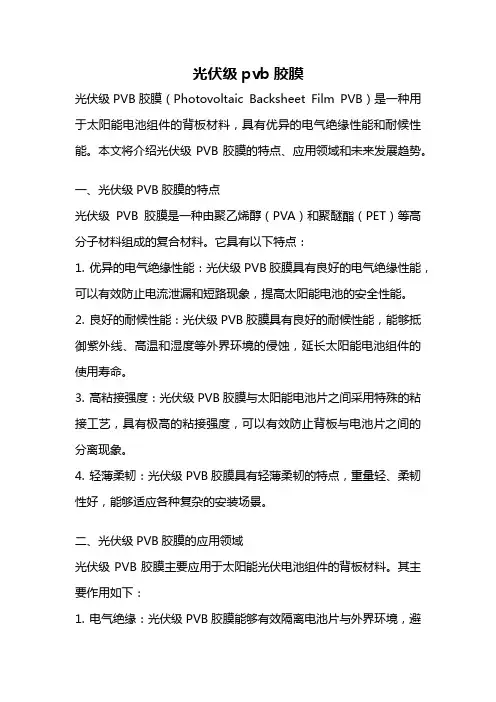 光伏级pvb胶膜
