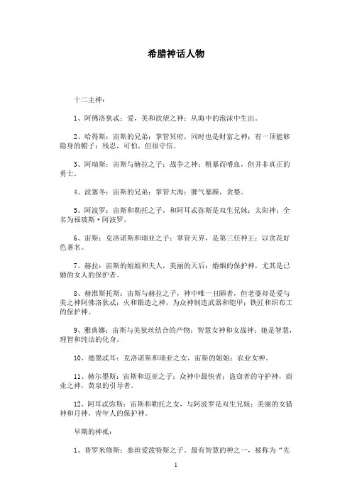 希腊神话人物