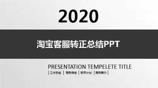 淘宝客服转正总结PPT