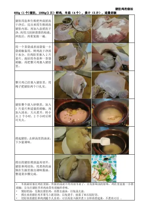 猪肚鸡的做法