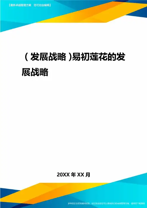 2020年(发展战略)易初莲花的发展战略