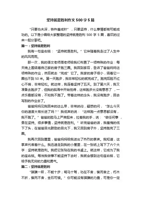 坚持就是胜利作文500字5篇