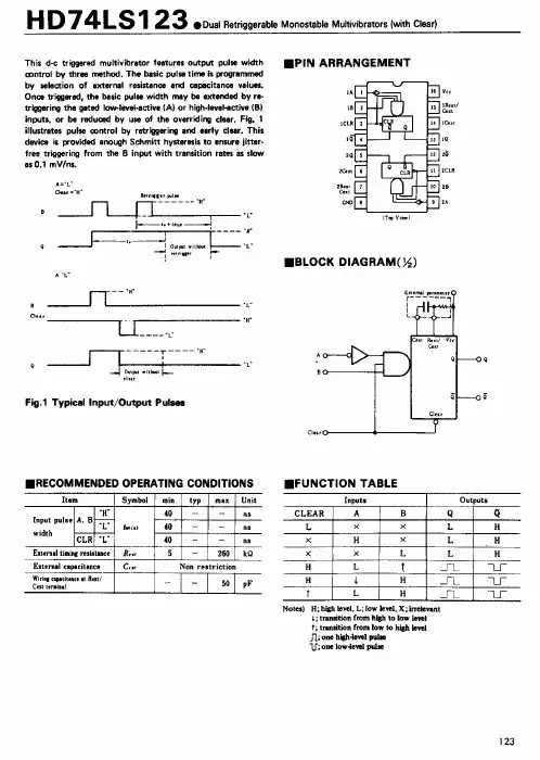 HD74LS123P中文资料