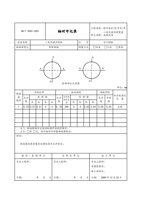 3503-J302轴对中记录