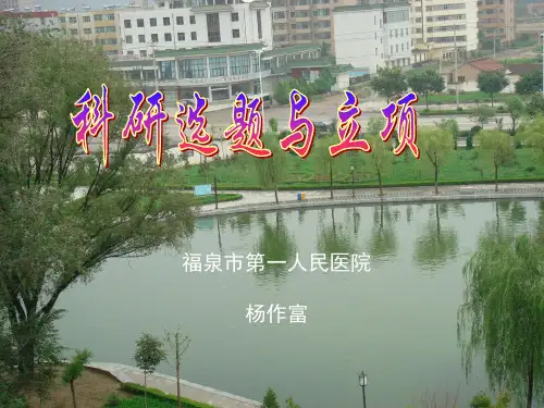 科研选题与立项ppt课件