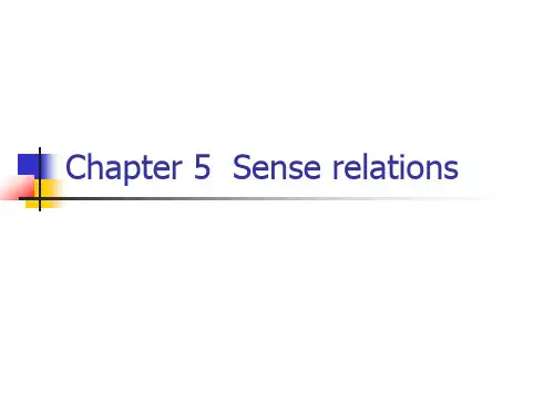 词汇学Chapter 5  Sense relations 2