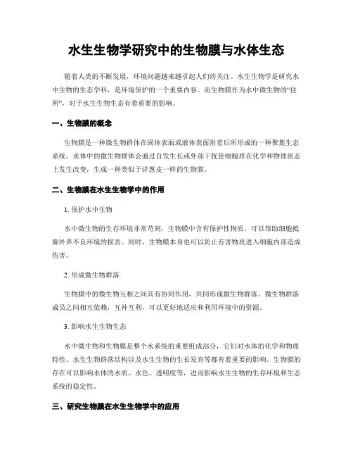水生生物学研究中的生物膜与水体生态