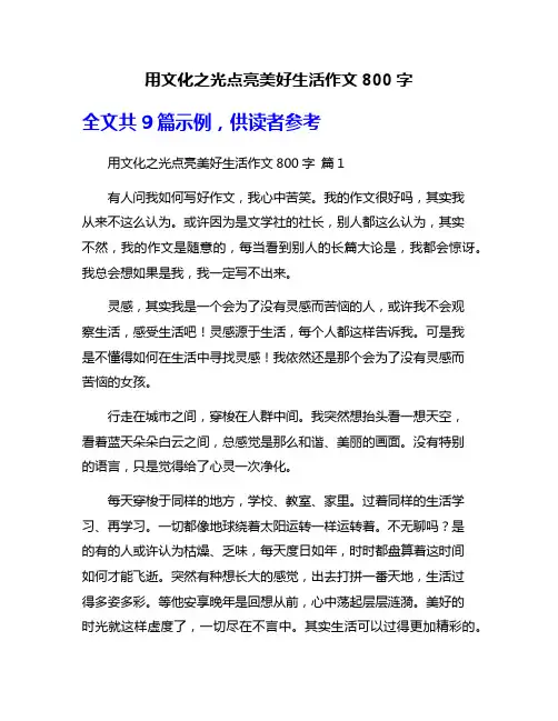 用文化之光点亮美好生活作文800字