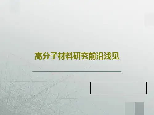 高分子材料研究前沿浅见33页PPT