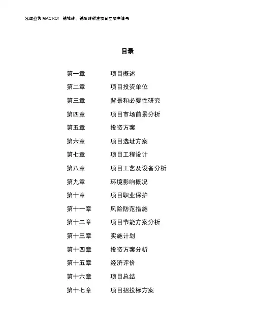 铺地砖、铺路砖新建项目立项申请书