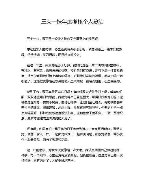 三支一扶年度考核个人总结
