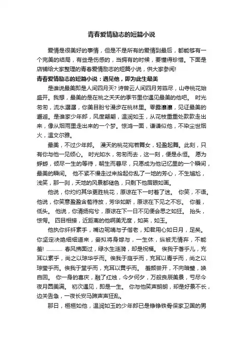 青春爱情励志的短篇小说