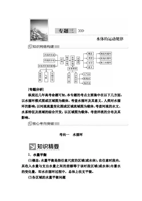 2020版高考地理新课标大二轮专题辅导2-3专题突破篇专题三 水体的运动规律