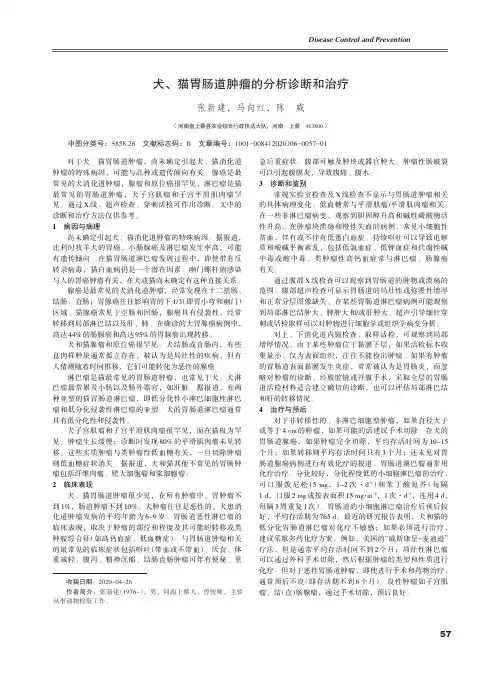 犬、猫胃肠道肿瘤的分析诊断和治疗