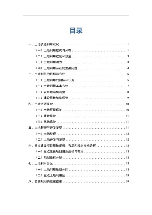 XX市土地利用总体规划