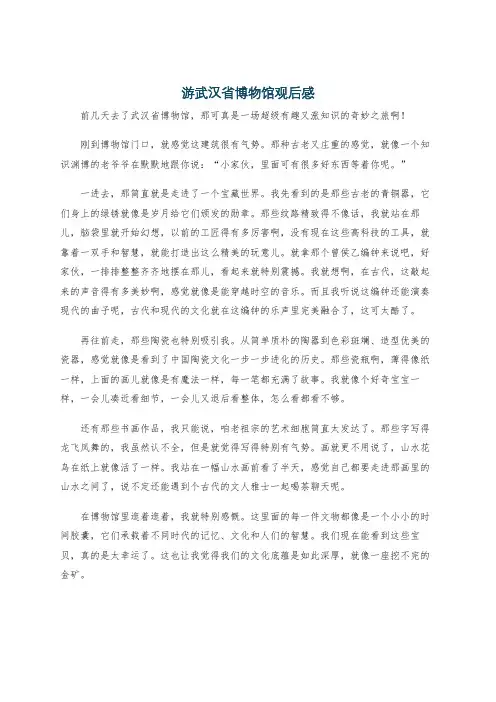 游武汉省博物馆观后感