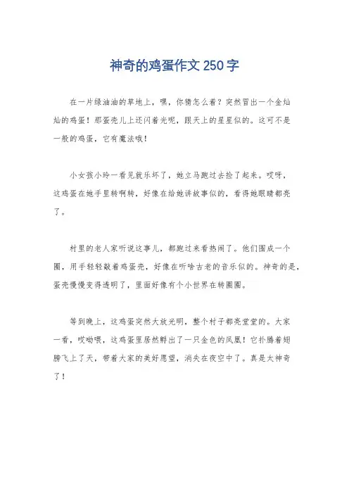 神奇的鸡蛋作文250字