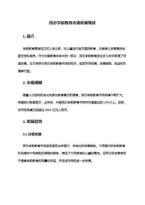 2024年民办学前教育市场发展现状