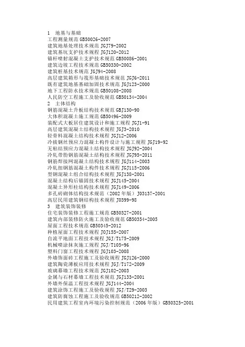 现行建筑施工规范大全12877