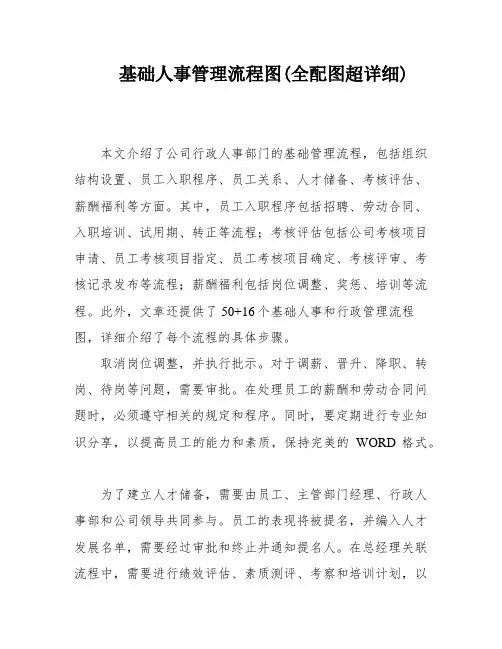 基础人事管理流程图(全配图超详细)