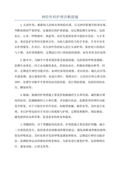 神经外科护理诊断措施